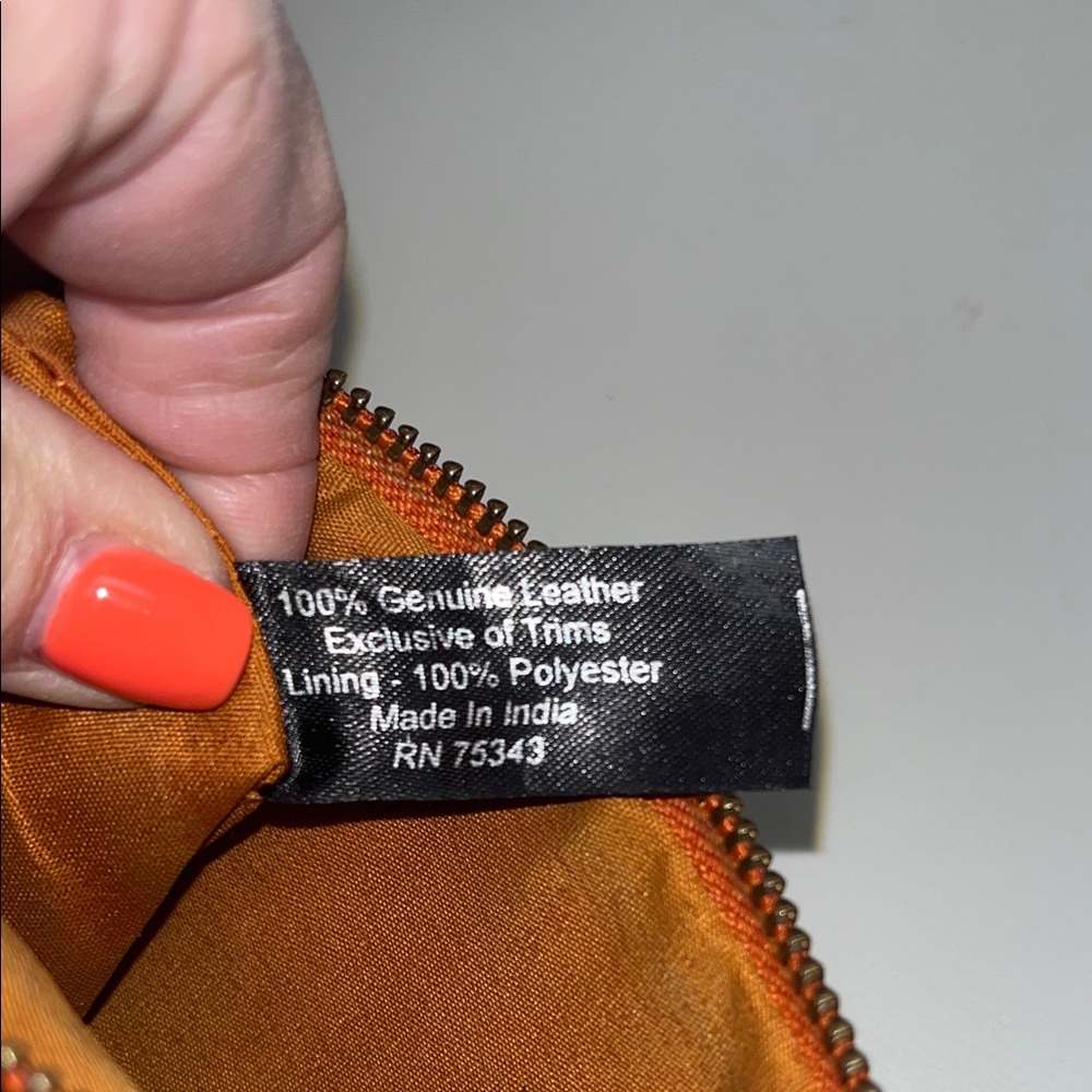 Source Unknown Orange Leather Wallet - image 9